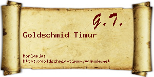Goldschmid Timur névjegykártya